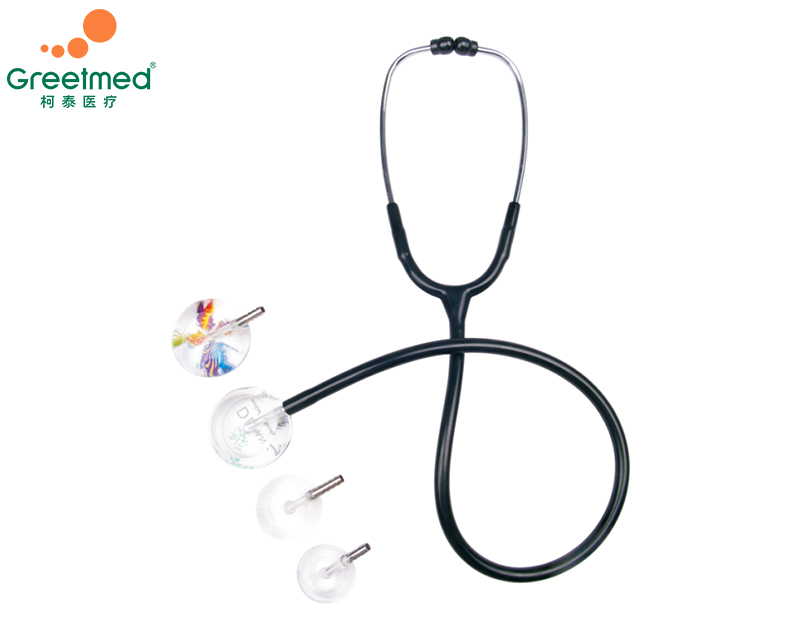 Single head stethoscope Acrylic head pvc tube and aluminum earloop greetmed